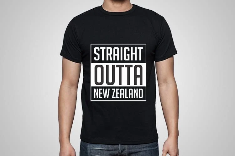 Straight Outta New Zealand Printed T Shirt Cool Tees NZ