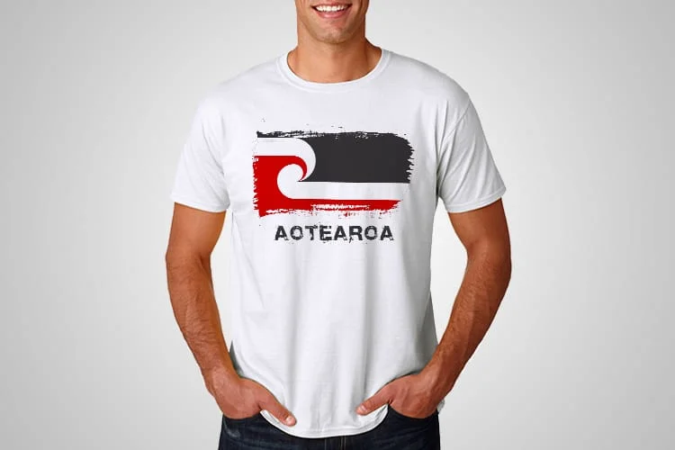 Maori Flag Aotearoa Printed T Shirt Kiwiana Printed T Shirt Cool Tees Nz
