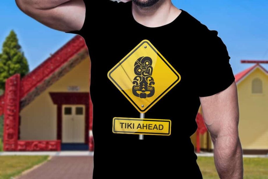 Tiki Ahead Hazard Printed T-Shirt