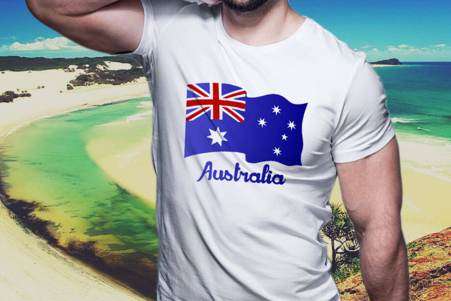 Australian Flag White T-Shirt