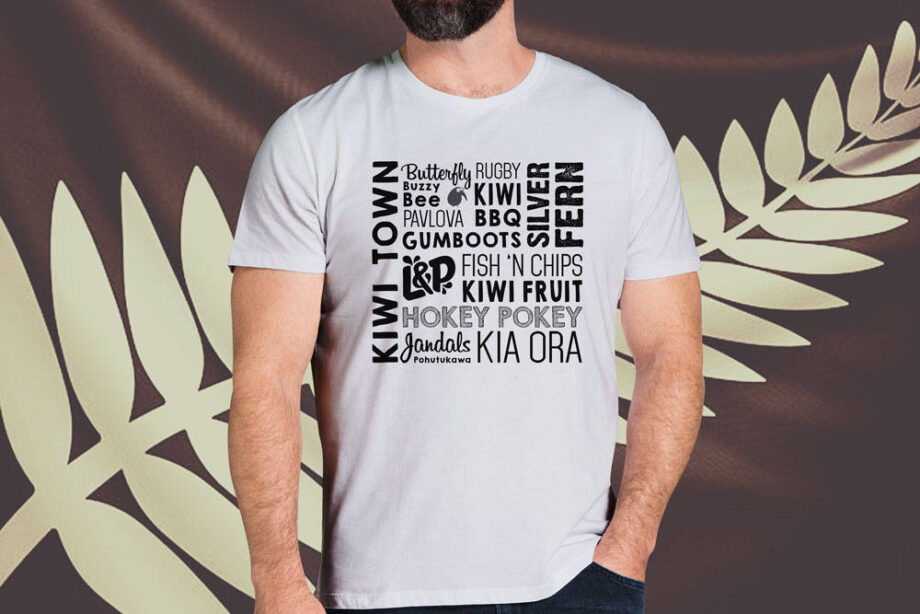 Kiwi Town Wordart T-Shirt