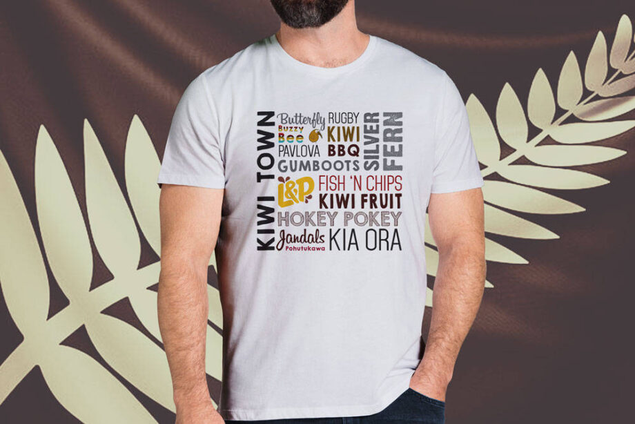 Kiwi Town Wordart T-Shirt