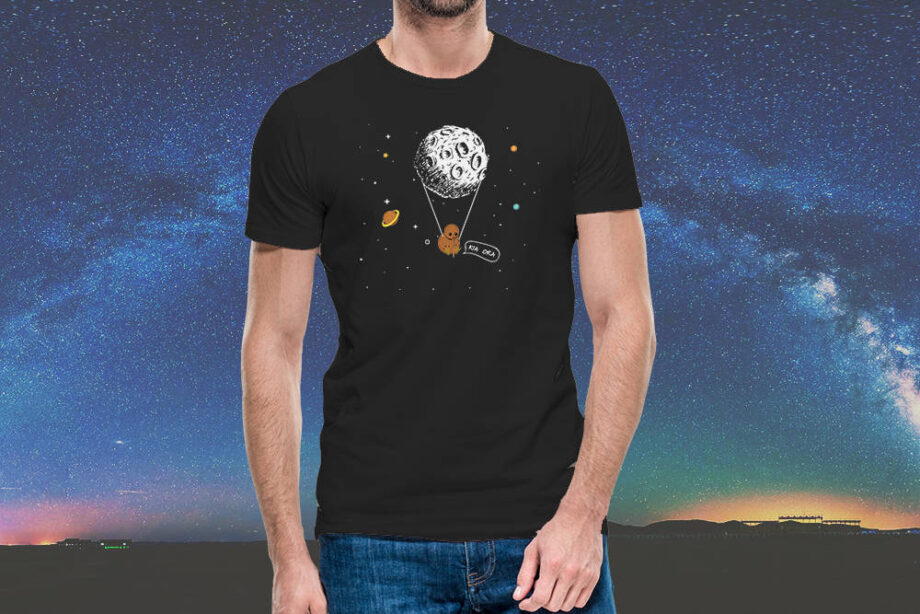 Kiwi In Space Black T-Shirt