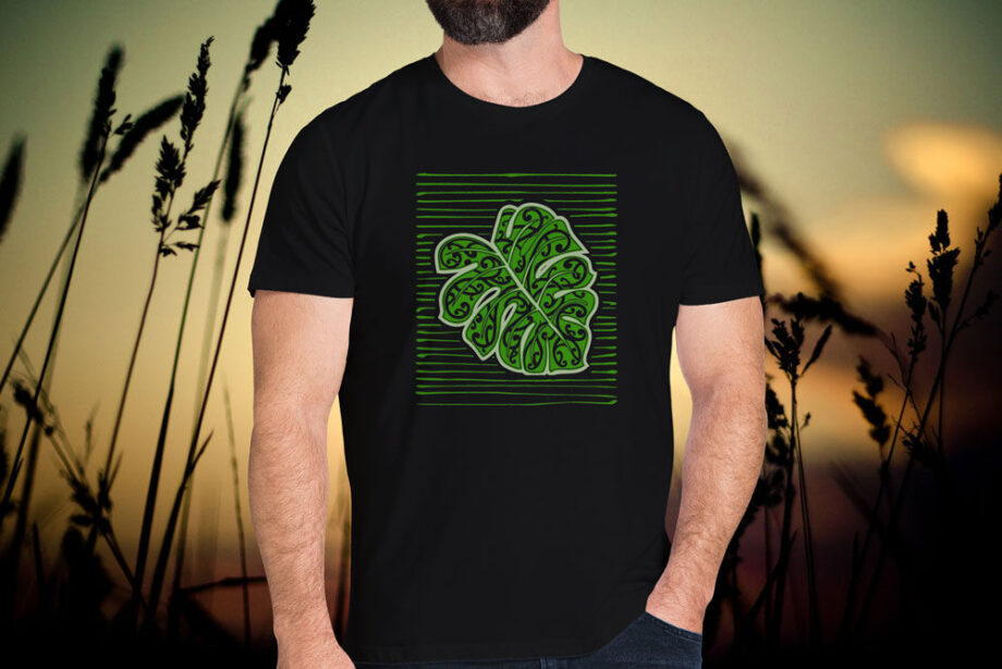 Maori Textured Monster Leaf T-Shirt