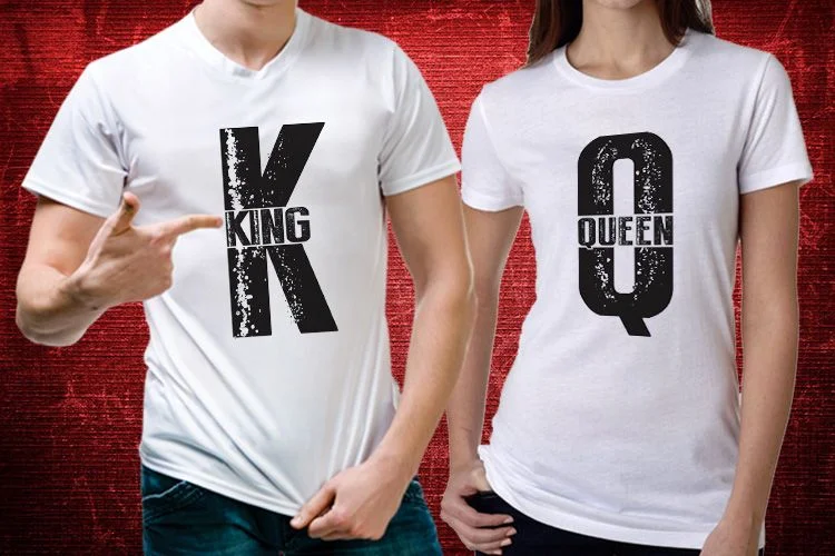 King queen t shirt white best sale