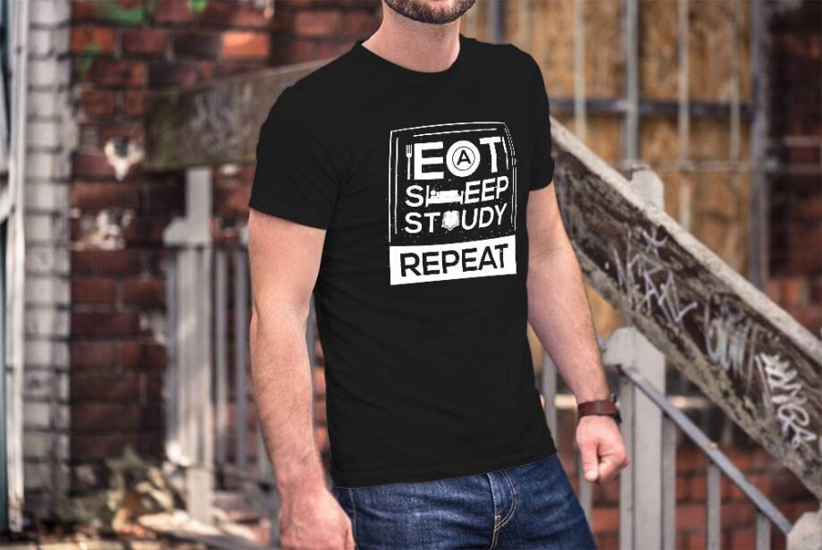 Eat Sleep Study Repeat T-Shirt