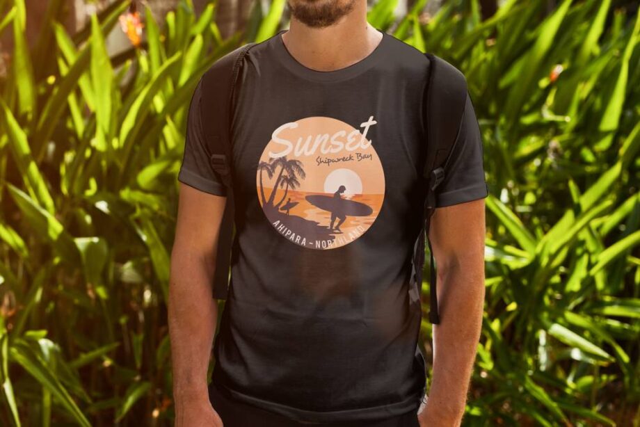 Sunset Shipwreck Bay NZ T-Shirt