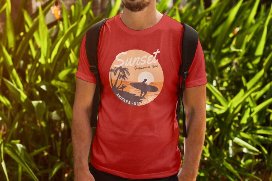 Sunset Shipwreck Bay NZ T-Shirt