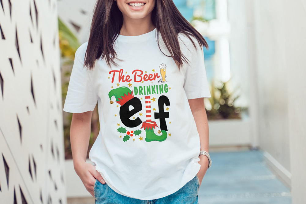 The Beer Drinking Elf | Christmas T-Shirts | Tees NZ